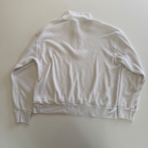 TNA-Aritzia-White-Waffle-1/4 Zip-Pullover-Oversized-Comfy-Size M - Picture 4 of 10